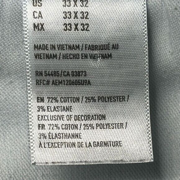 American Eagle Athletic Jeans Mens 33 x 32 Light Wash Next Level Flex Stretch - Picture 10 of 12